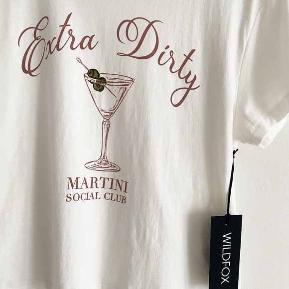 Wildfox “Extra Dirty Martini Social Club” Graphic Tee – Size Small - Picture 5 of 11